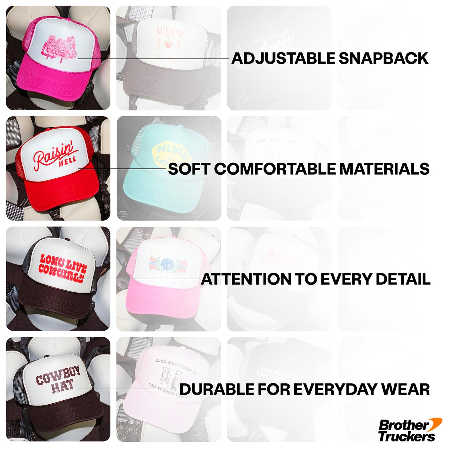 Design Your Own Custom Vintage Trucker Hat | Upload Text, Logo, Or Image | Premium Snapback Baseball Hat for Men & Women