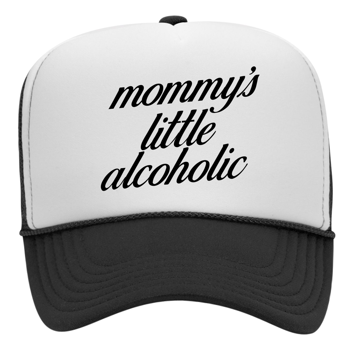 Mommy's Little Alcoholic Cursive Trucker Hat