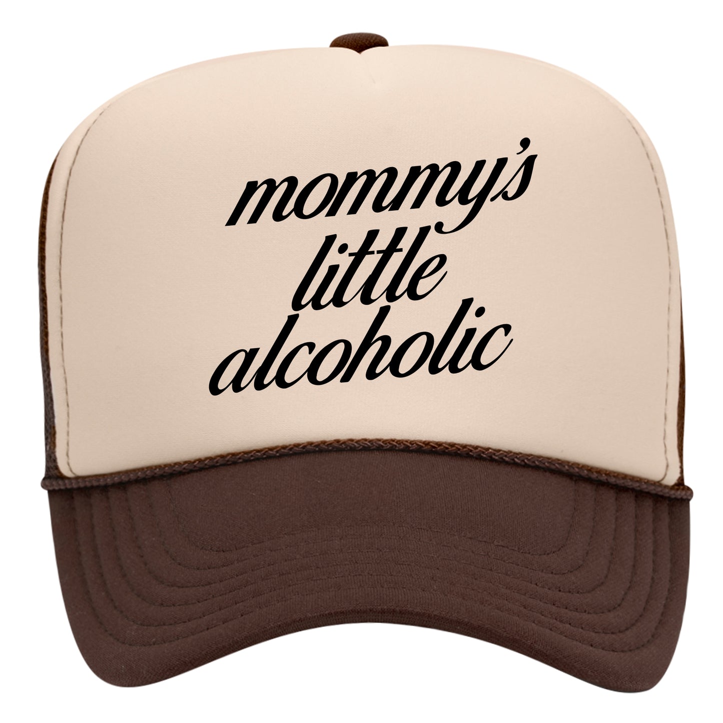 Mommy's Little Alcoholic Cursive Trucker Hat