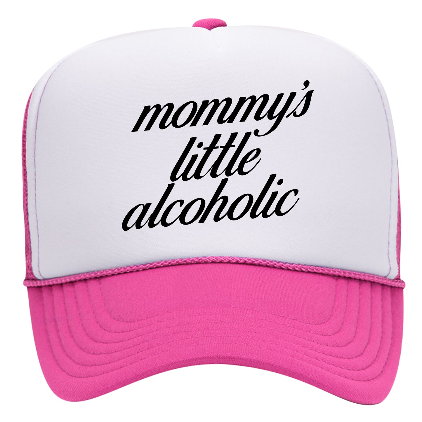 Mommy's Little Alcoholic Cursive Trucker Hat