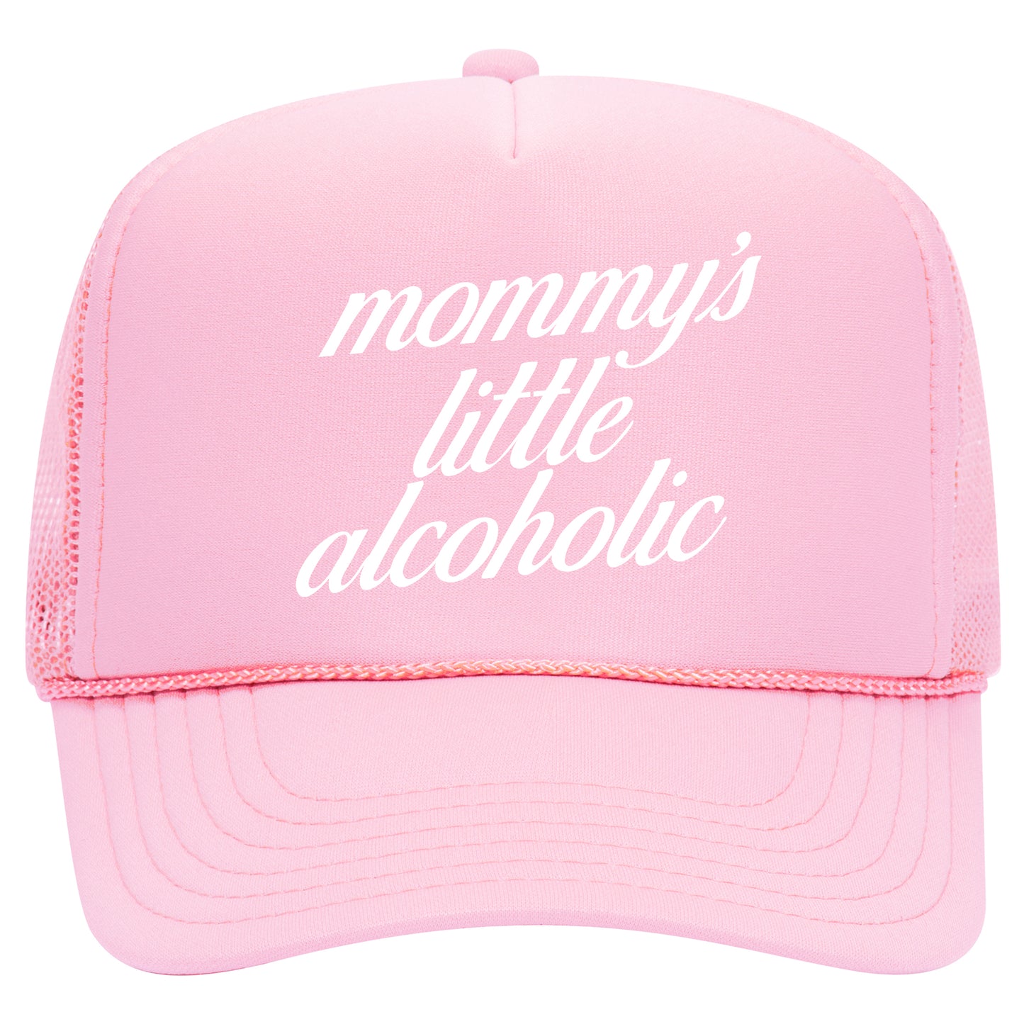 Mommy's Little Alcoholic Cursive Trucker Hat