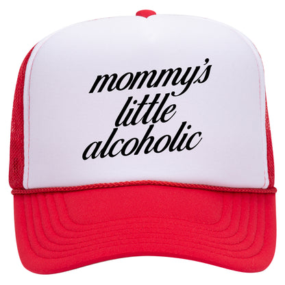 Mommy's Little Alcoholic Cursive Trucker Hat