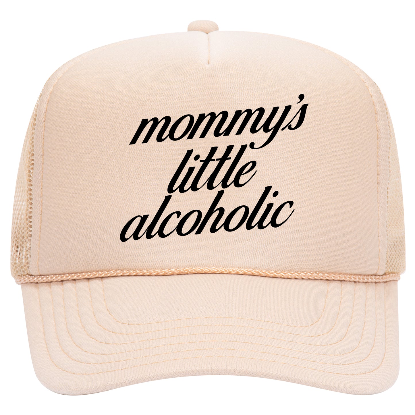 Mommy's Little Alcoholic Cursive Trucker Hat